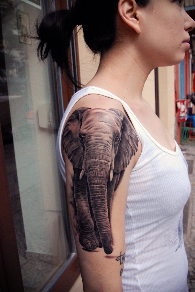 Фото и значение татуировки " Слон ". Z_866c393f